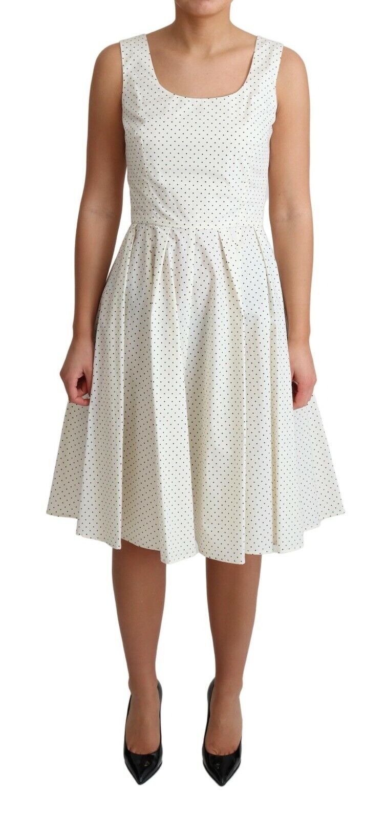 Dolce & Gabbana Elegant Sleeveless A-Line Polka Dotted Women's Dress