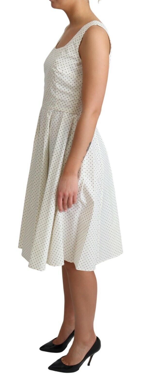 Dolce & Gabbana Elegant Sleeveless A-Line Polka Dotted Women's Dress