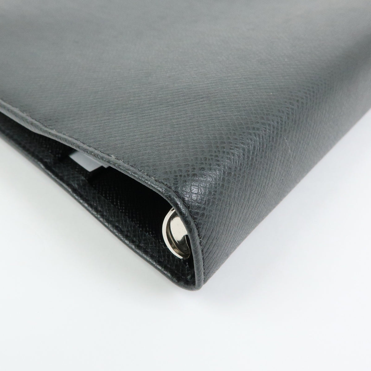 Louis Vuitton Ring Agenda Cover Taiga Leather Gray Leather Briefcase Bag (Pre-Owned)