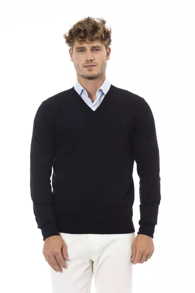 Alpha Studio Black Wool Men's Men's Sweater