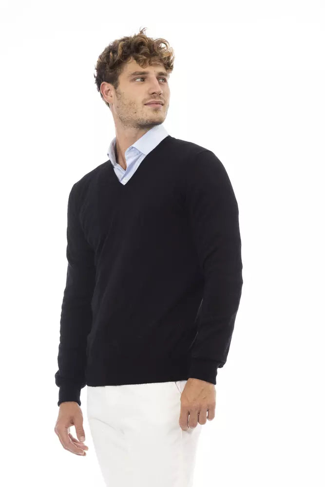 Alpha Studio Black Wool Men's Men's Sweater