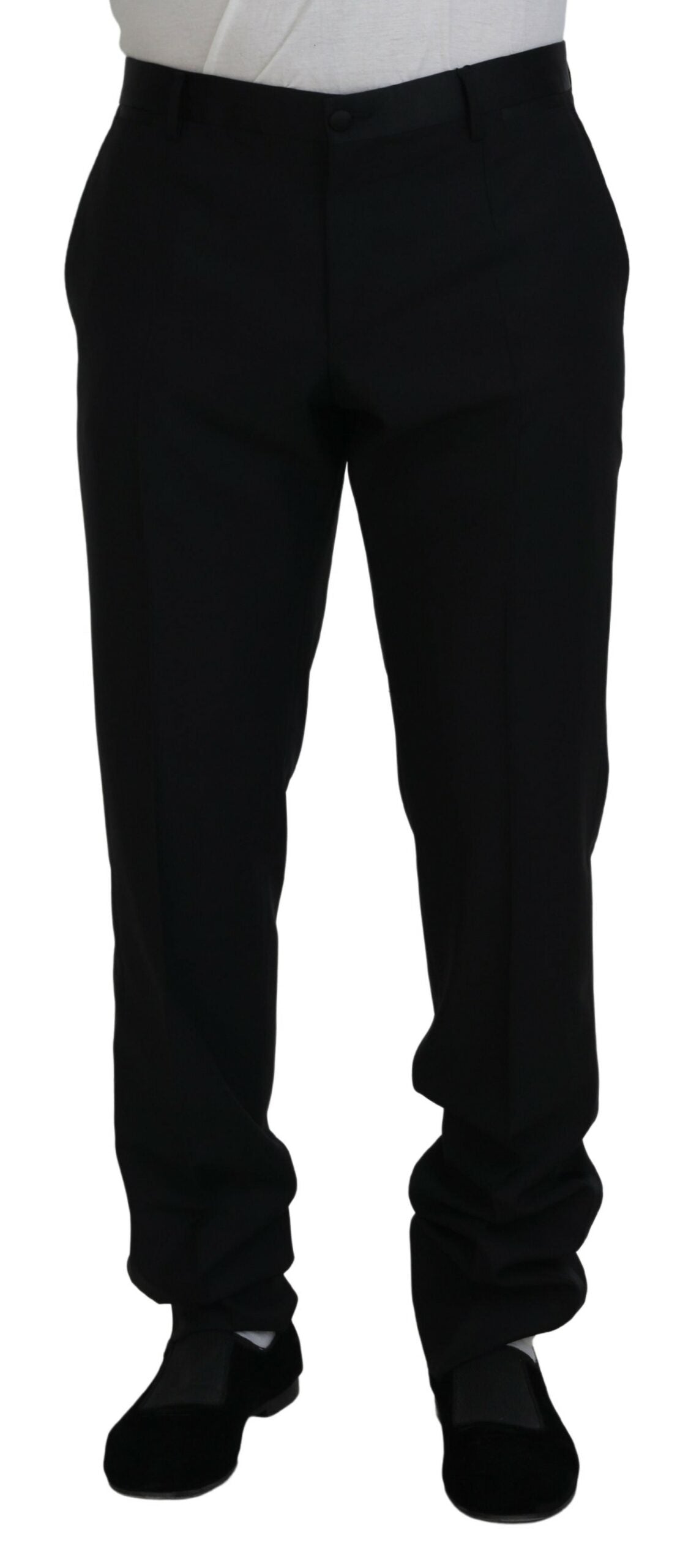 Dolce & Gabbana Elegant Slim Fit Black Dress Men's Trousers