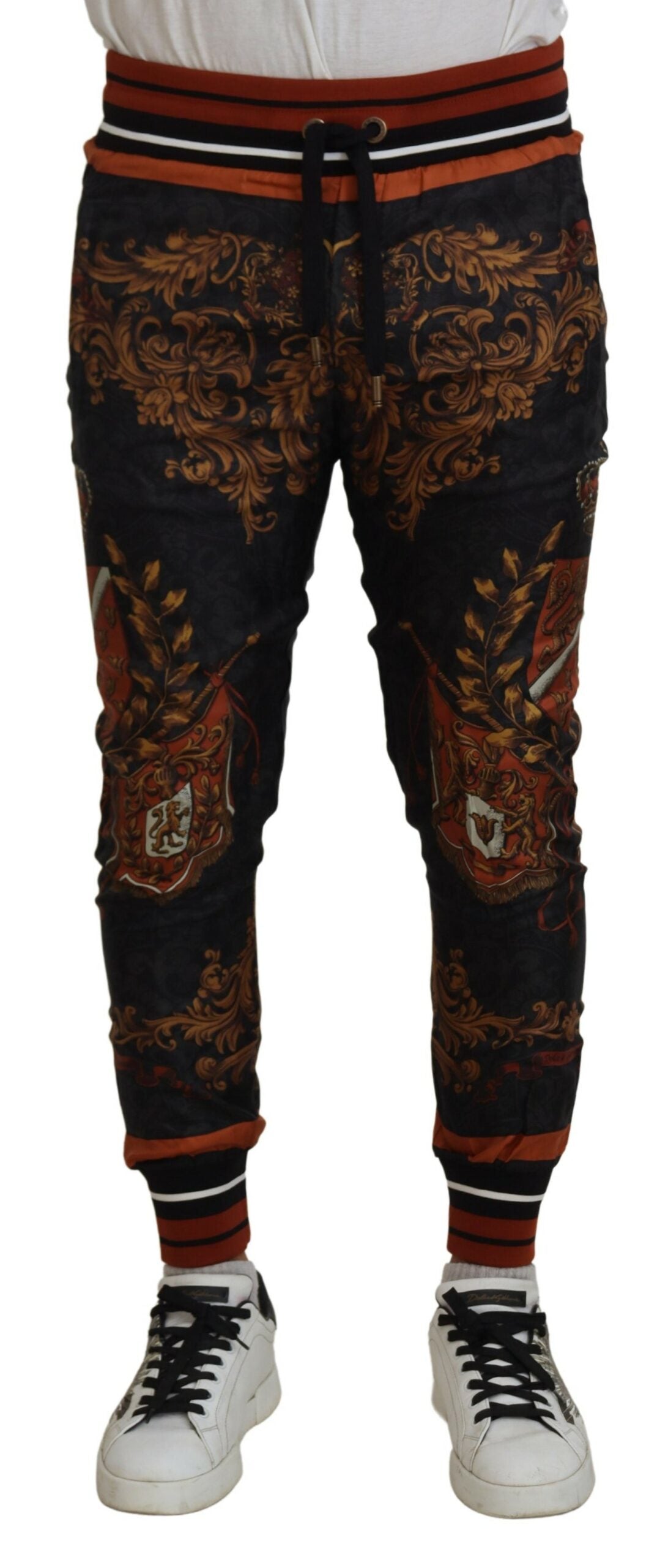 Dolce & Gabbana Baroque Crown Silk Men's Sweatpants