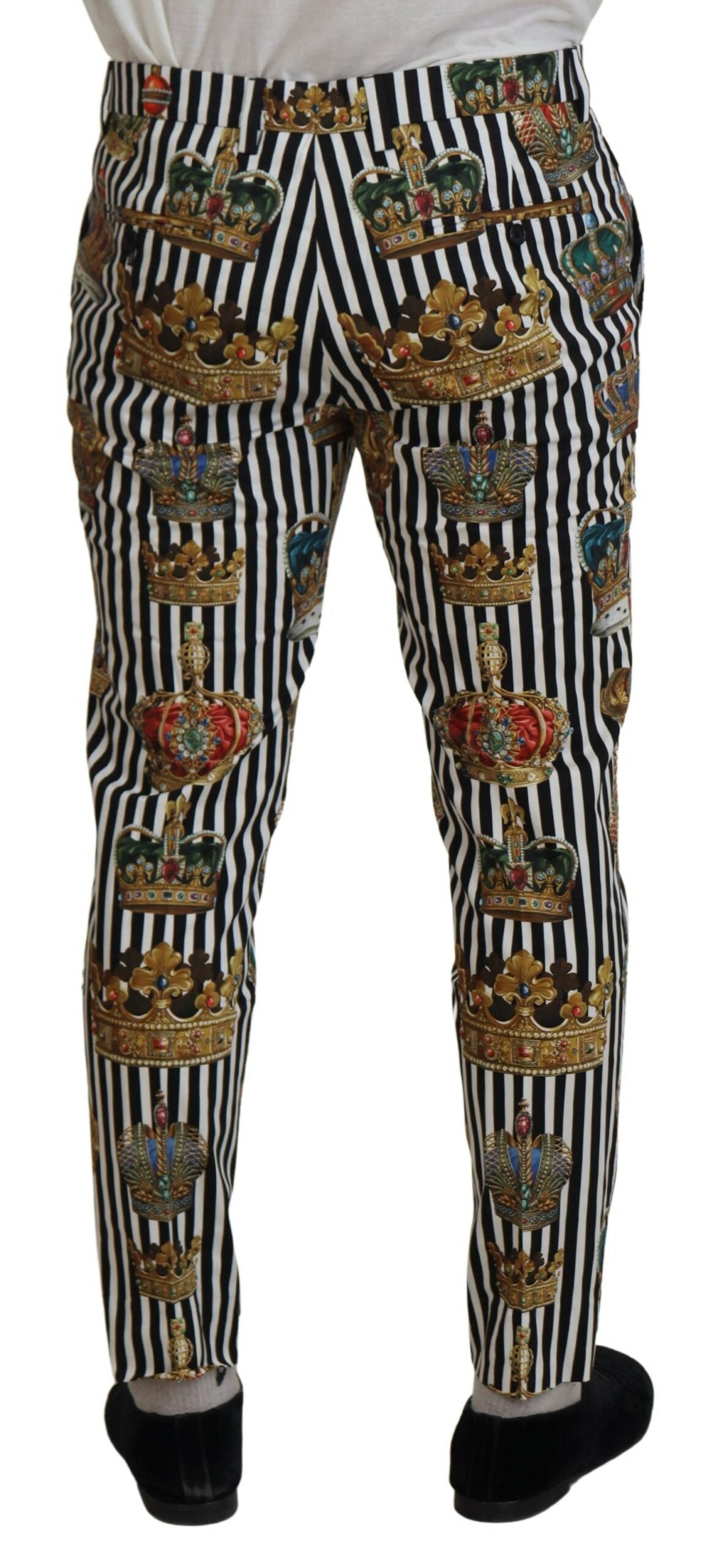 Dolce & Gabbana White Cotton Stretch Crown Trouser Men's Pants