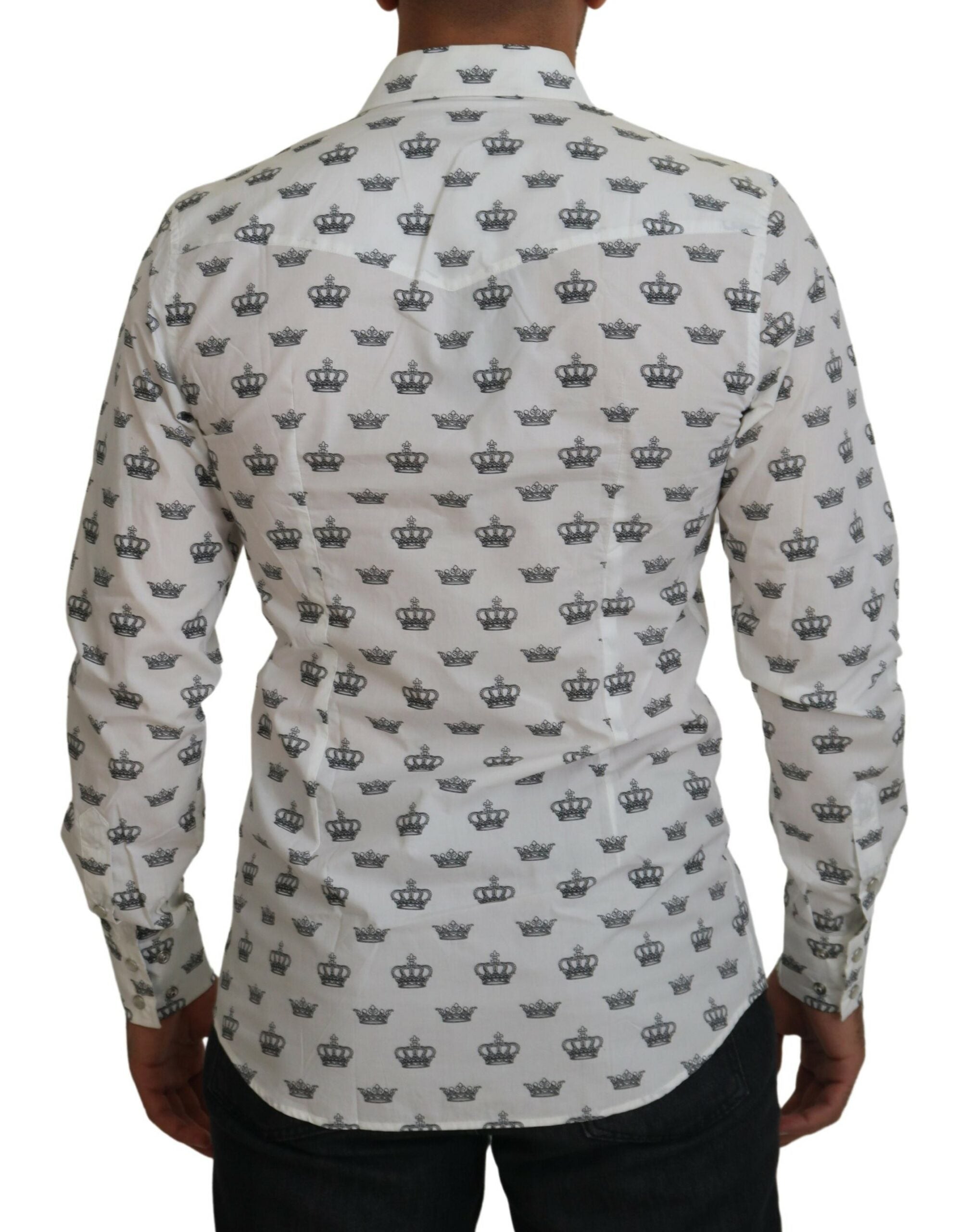 Dolce & Gabbana Slim Fit Crown Print Dress Men's Shirt