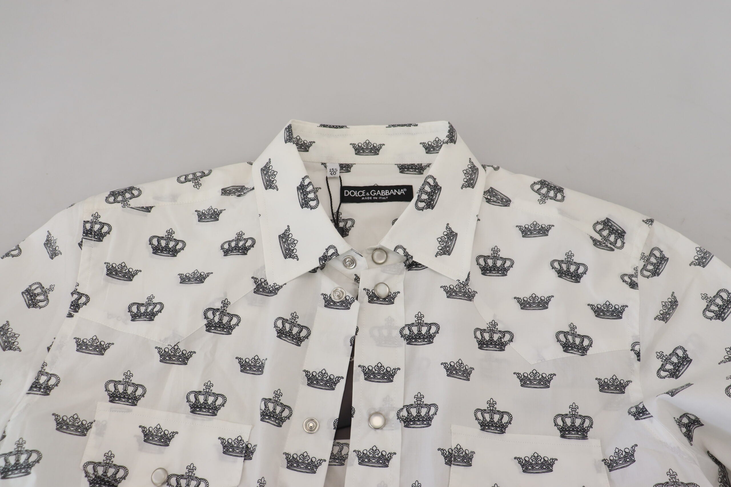 Dolce & Gabbana Slim Fit Crown Print Dress Men's Shirt