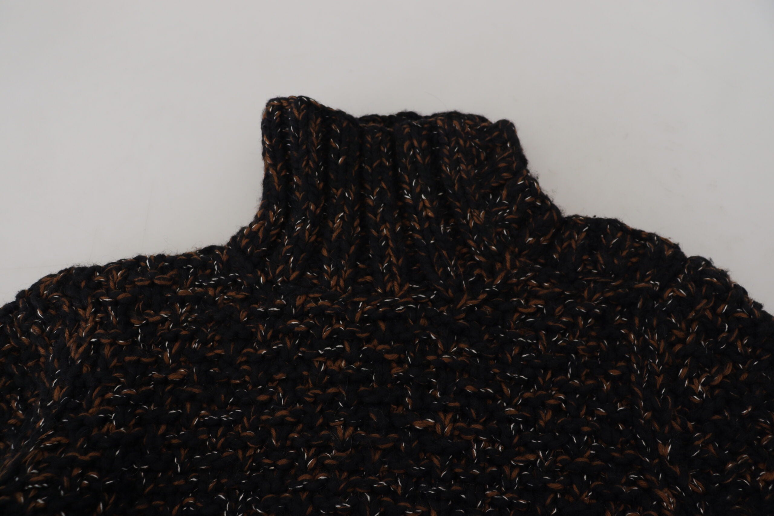 Dolce & Gabbana Brown Fatto A Mano Turtleneck Pullover Men's Sweater