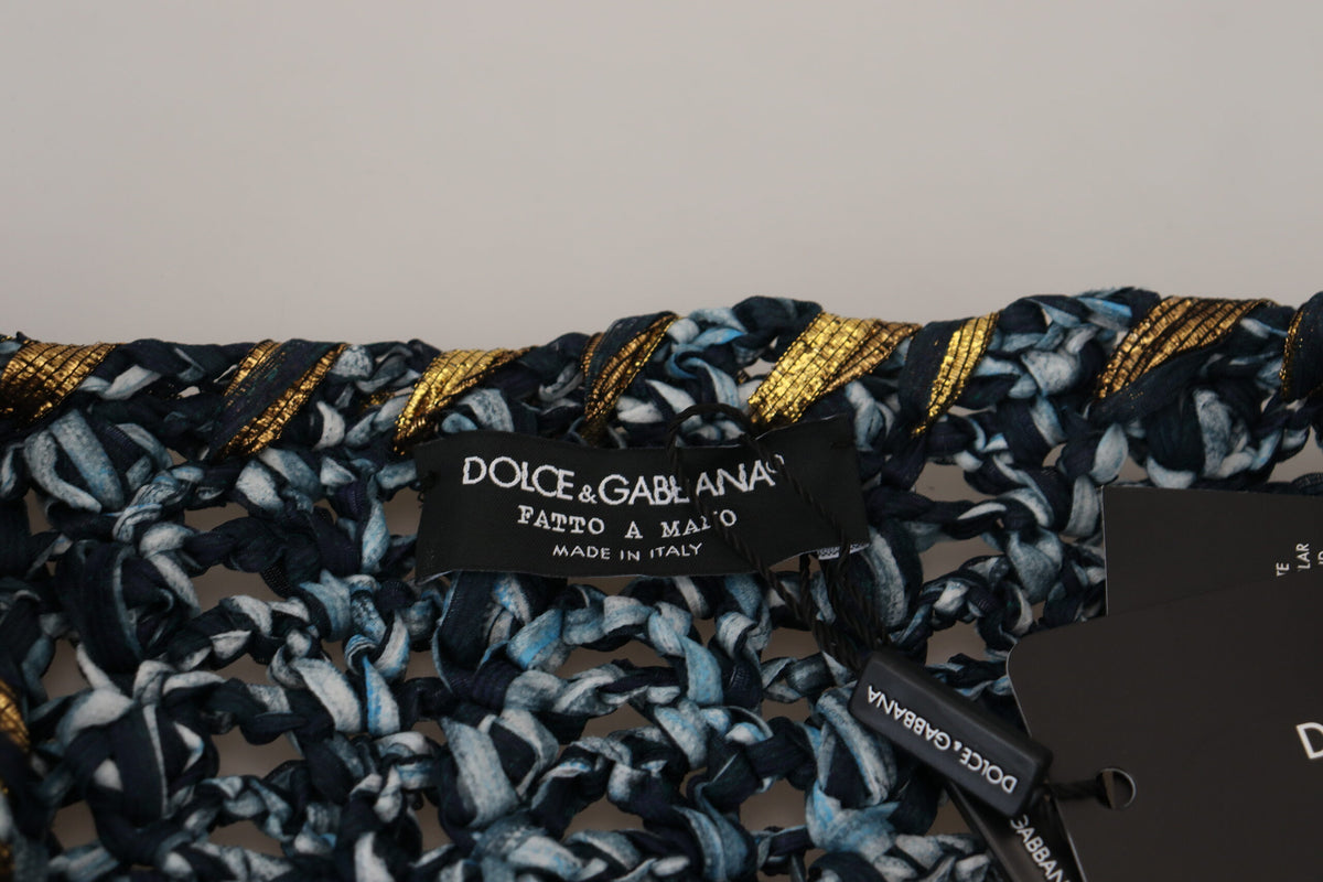 Dolce & Gabbana Blue Button Cardigan Fatto A Mano Men's Sweater