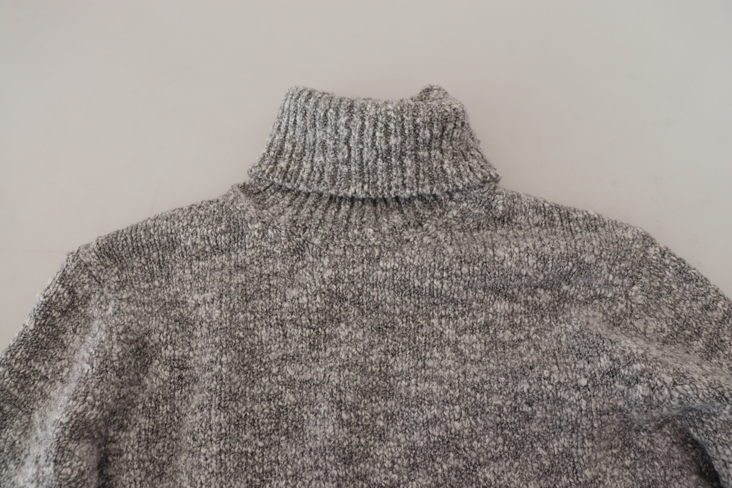 Dolce & Gabbana Gray Wool Knit Turtleneck Pullover Men's Sweater