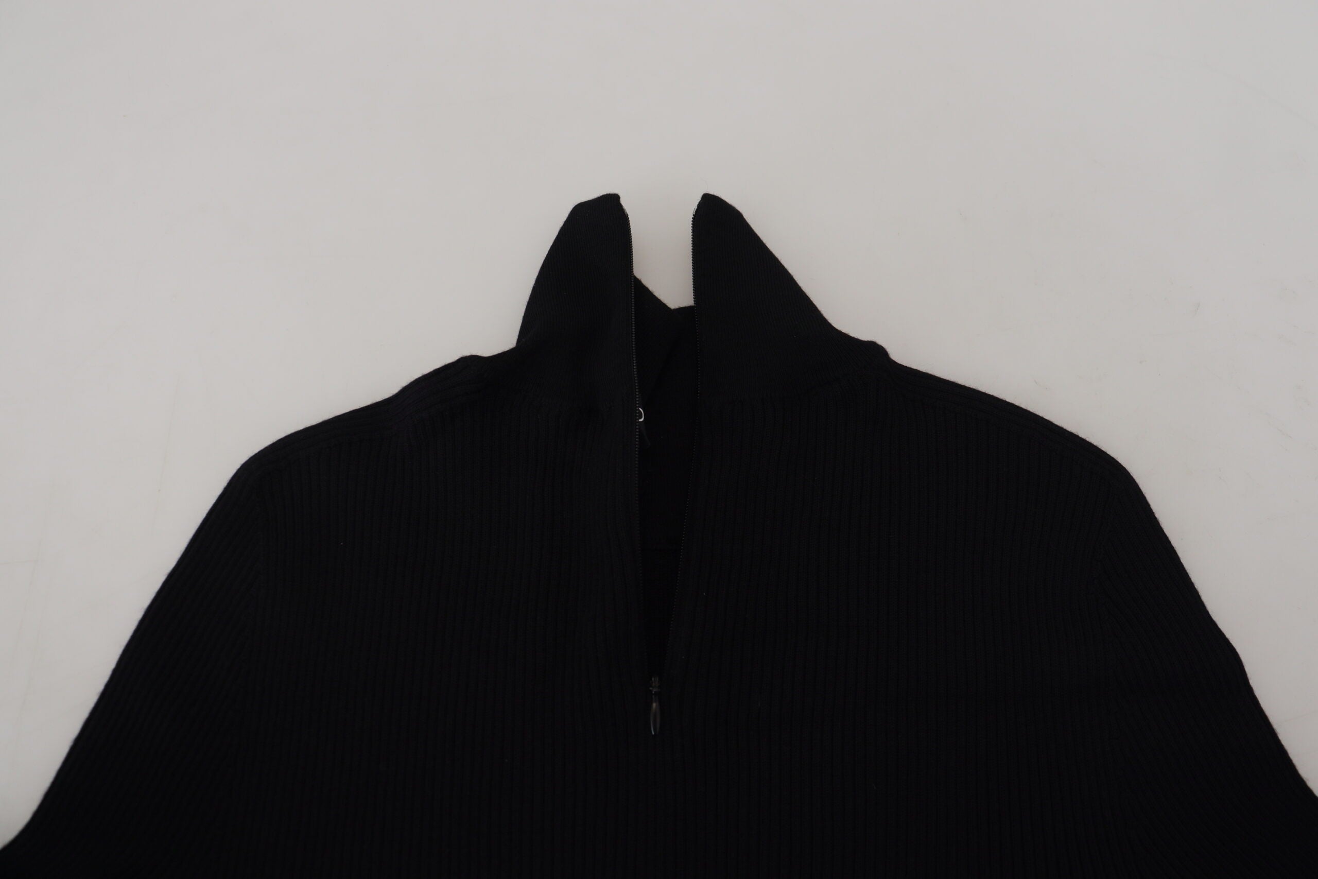Dolce & Gabbana Black Half Zip Turtleneck Pullover Men's Sweater