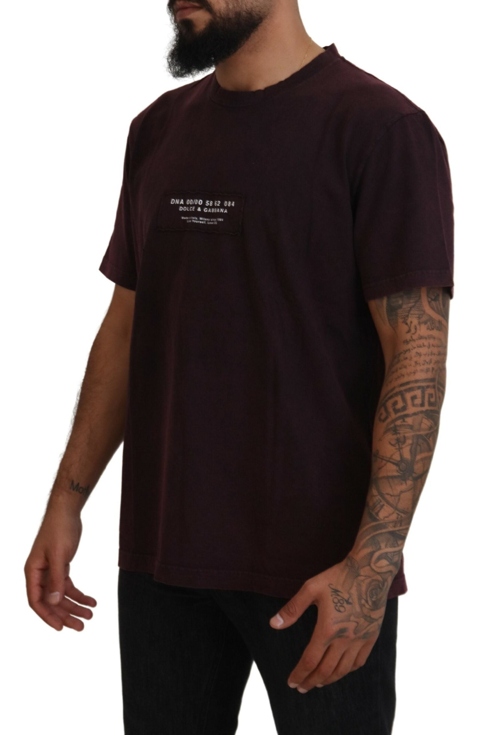 Dolce & Gabbana Bordeaux Crewneck Short Sleeve Men's T-shirt