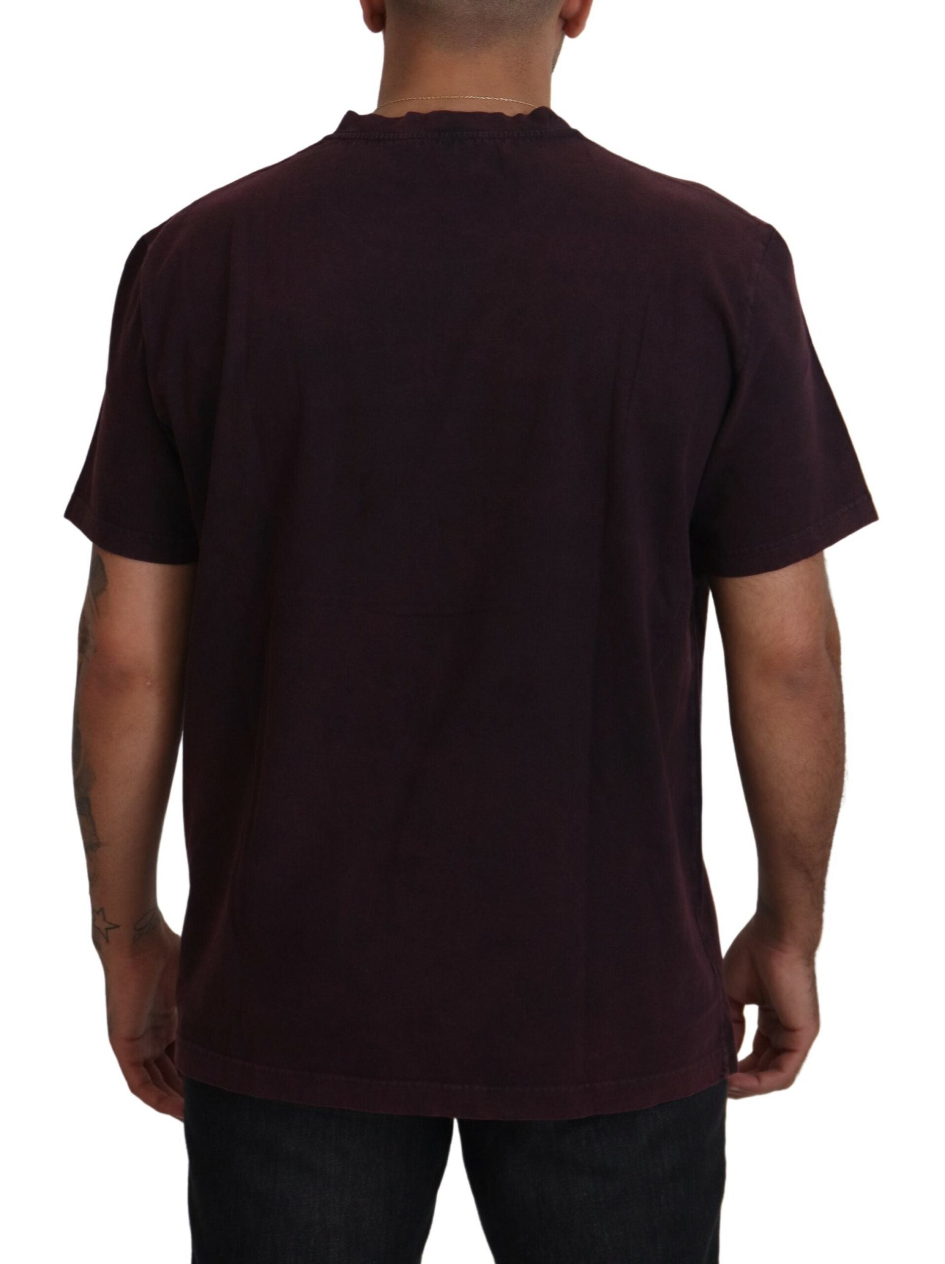Dolce & Gabbana Bordeaux Crewneck Short Sleeve Men's T-shirt