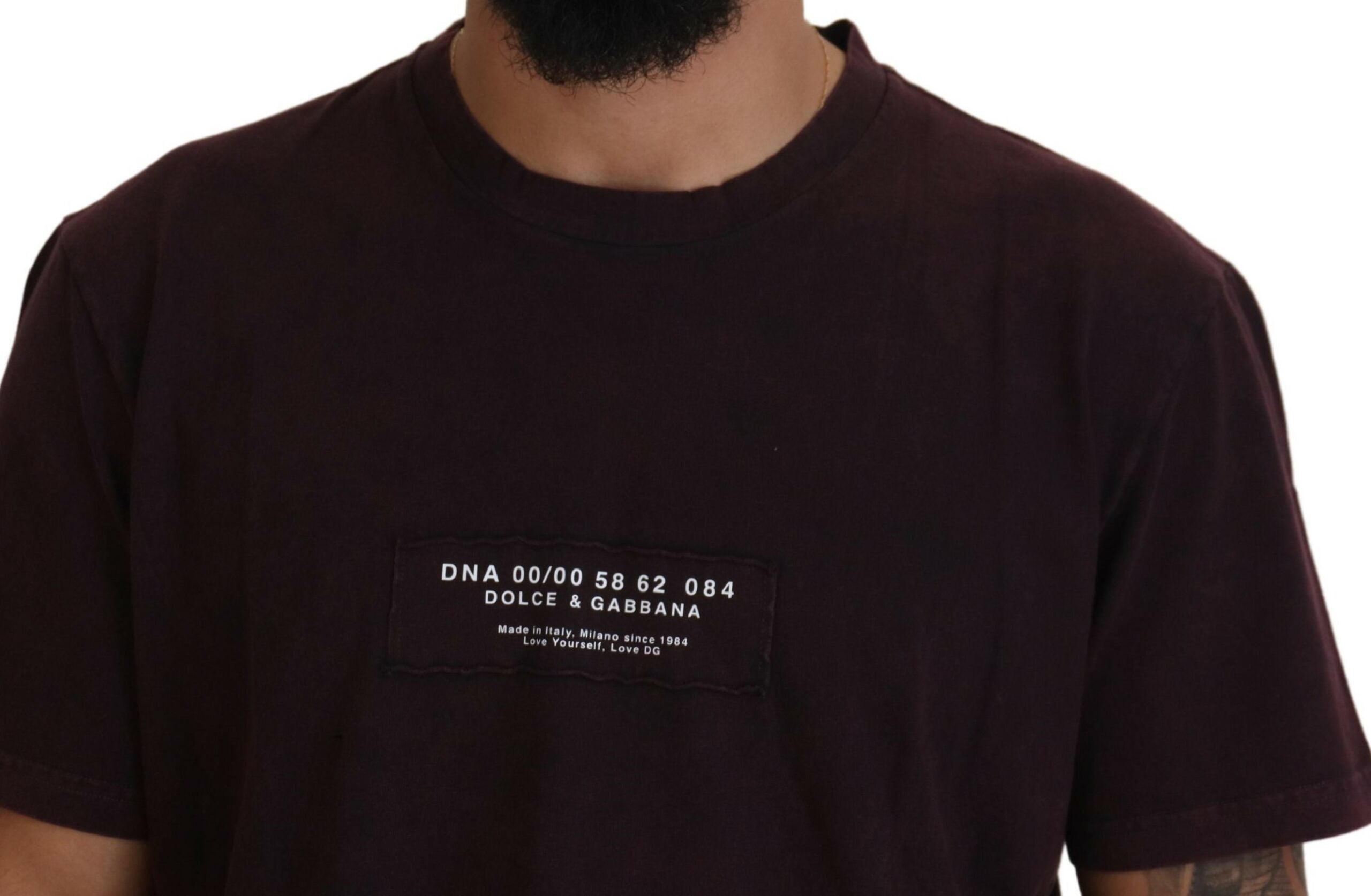 Dolce & Gabbana Bordeaux Crewneck Short Sleeve Men's T-shirt