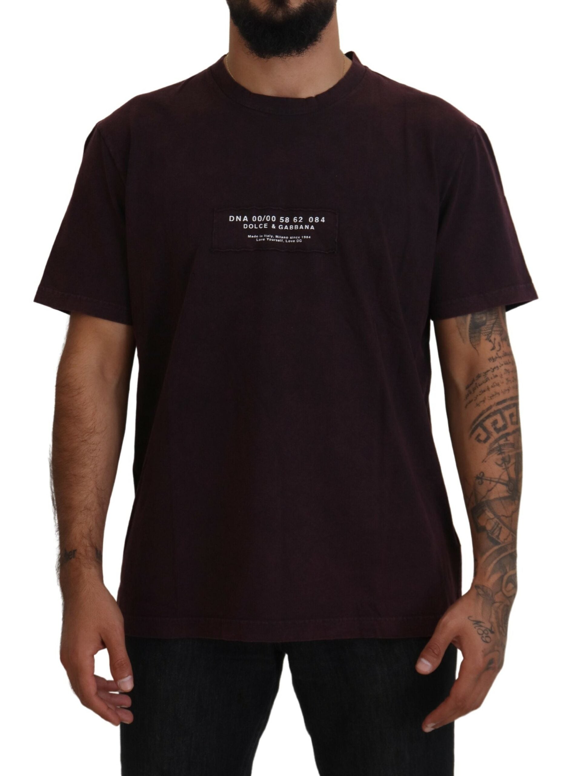 Dolce & Gabbana Bordeaux Crewneck Short Sleeve Men's T-shirt