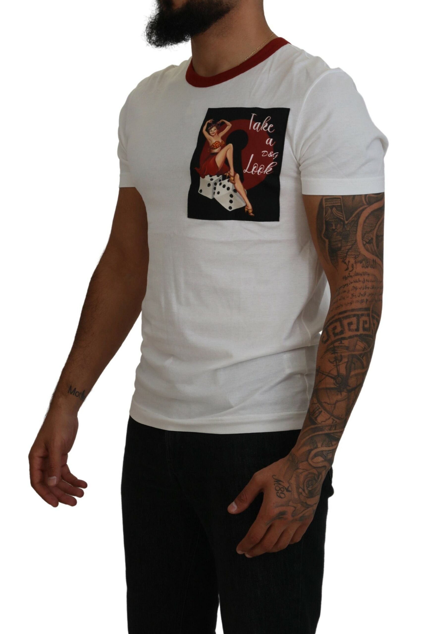 Dolce & Gabbana Elegant White Crewneck Cotton Men's T-Shirt