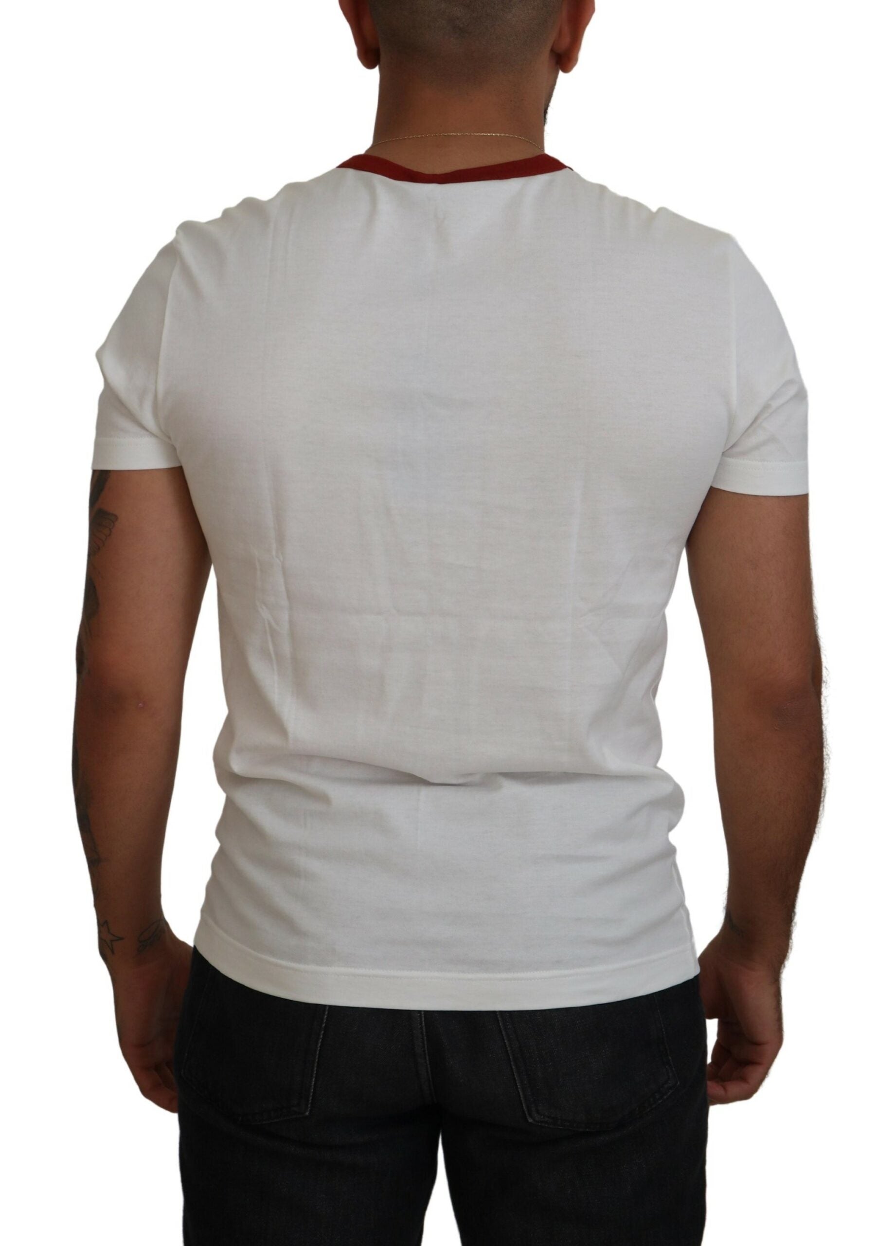Dolce & Gabbana Elegant White Crewneck Cotton Men's T-Shirt