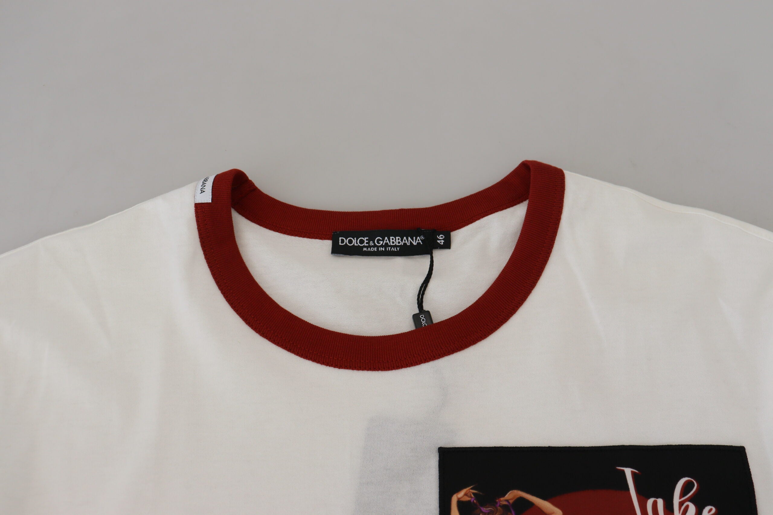 Dolce & Gabbana Cotton White Logo Print Crewneck Men's T-shirt