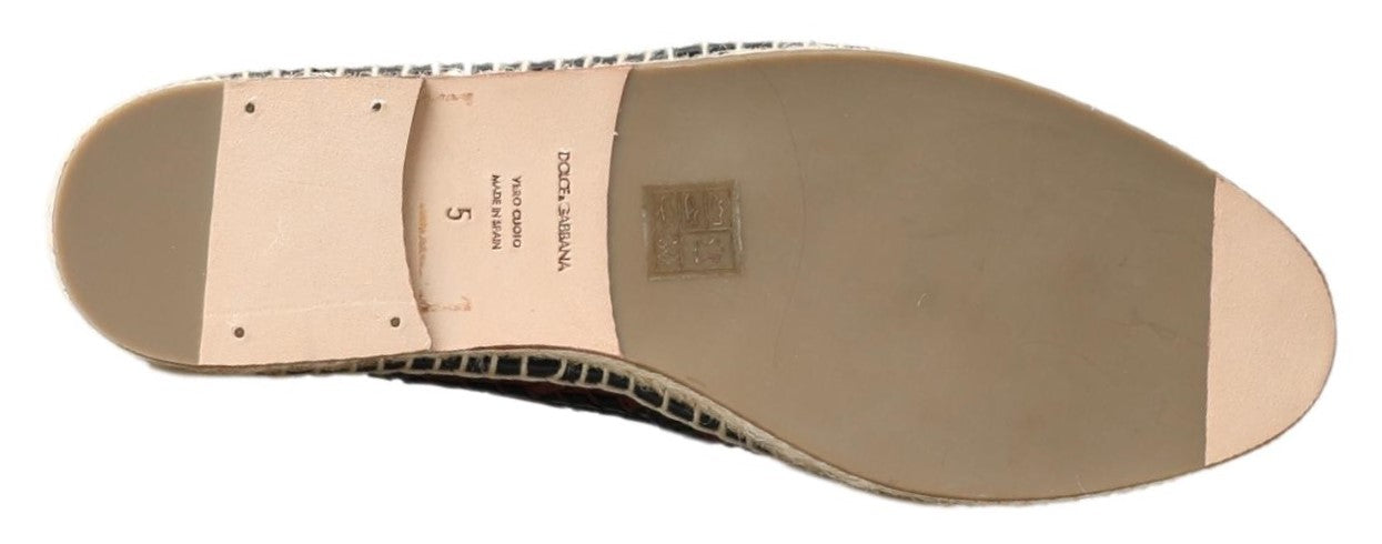 Dolce & Gabbana Black Bordeaux Buffalo Leather Espadrille Men's Shoes