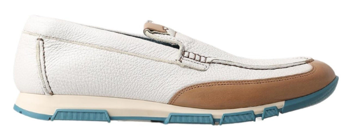 Dolce & Gabbana White Leather Loafers Moccasins Men