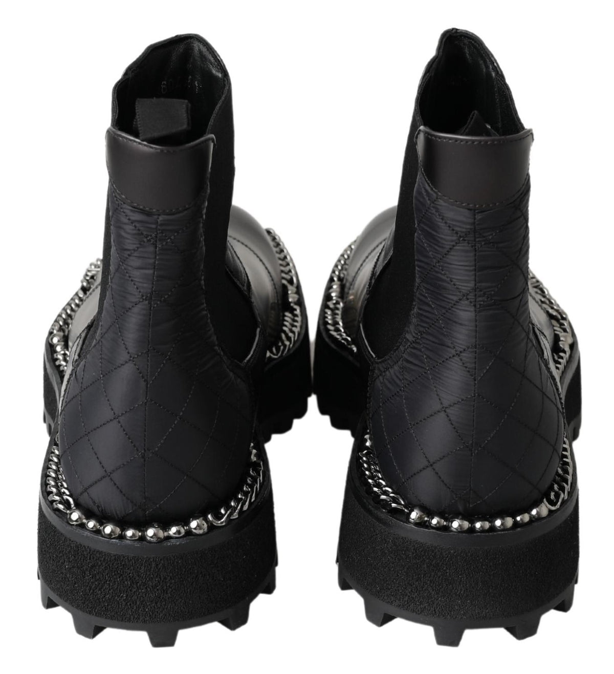Dolce & Gabbana Black Leather Slip on Stretch Men's Boots