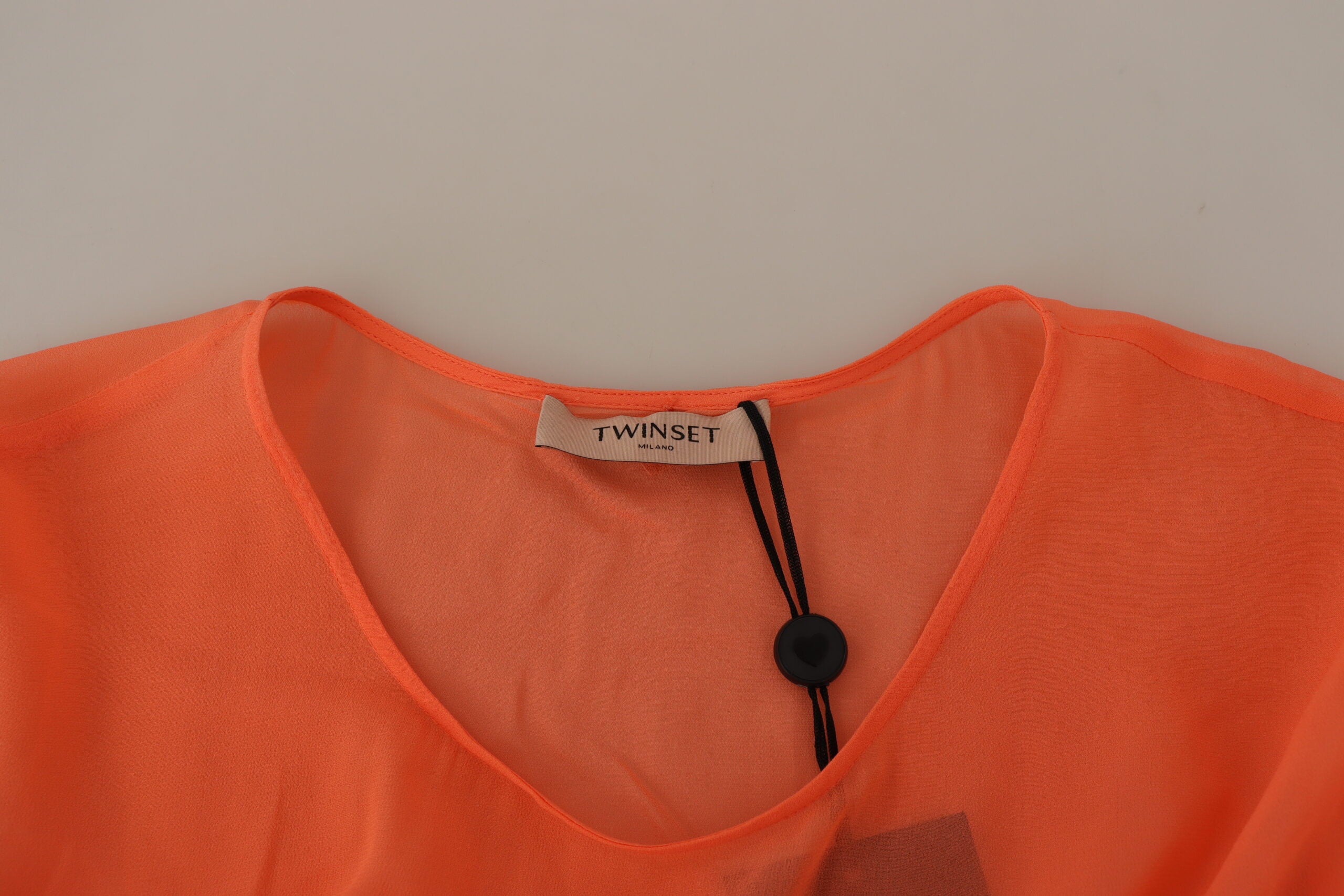 Twinset Coral Cotton Blend Short Sleeves Maxi Shift Women's Dress
