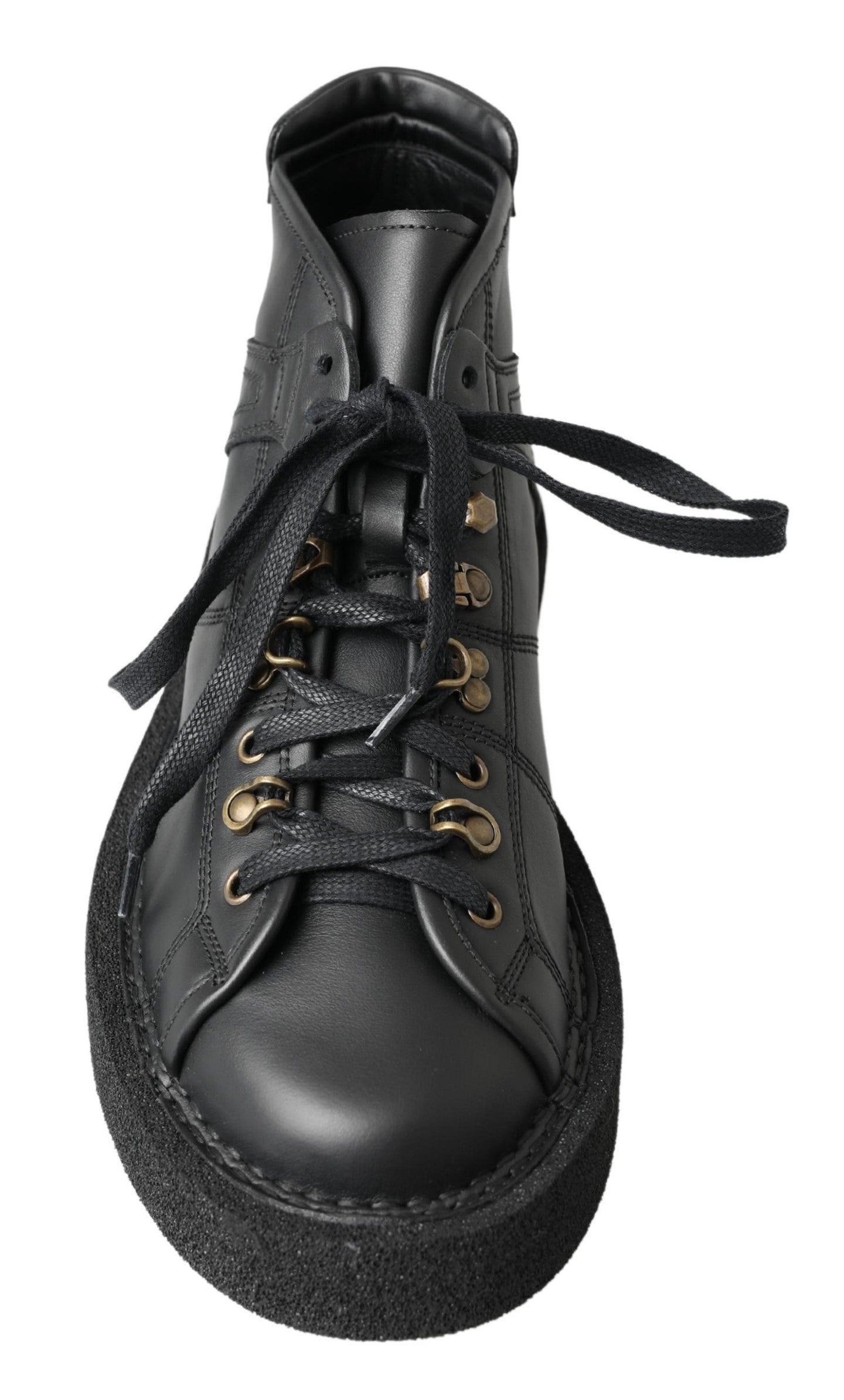 Dolce & Gabbana Black Leather Slip on Stretch Men's Boots
