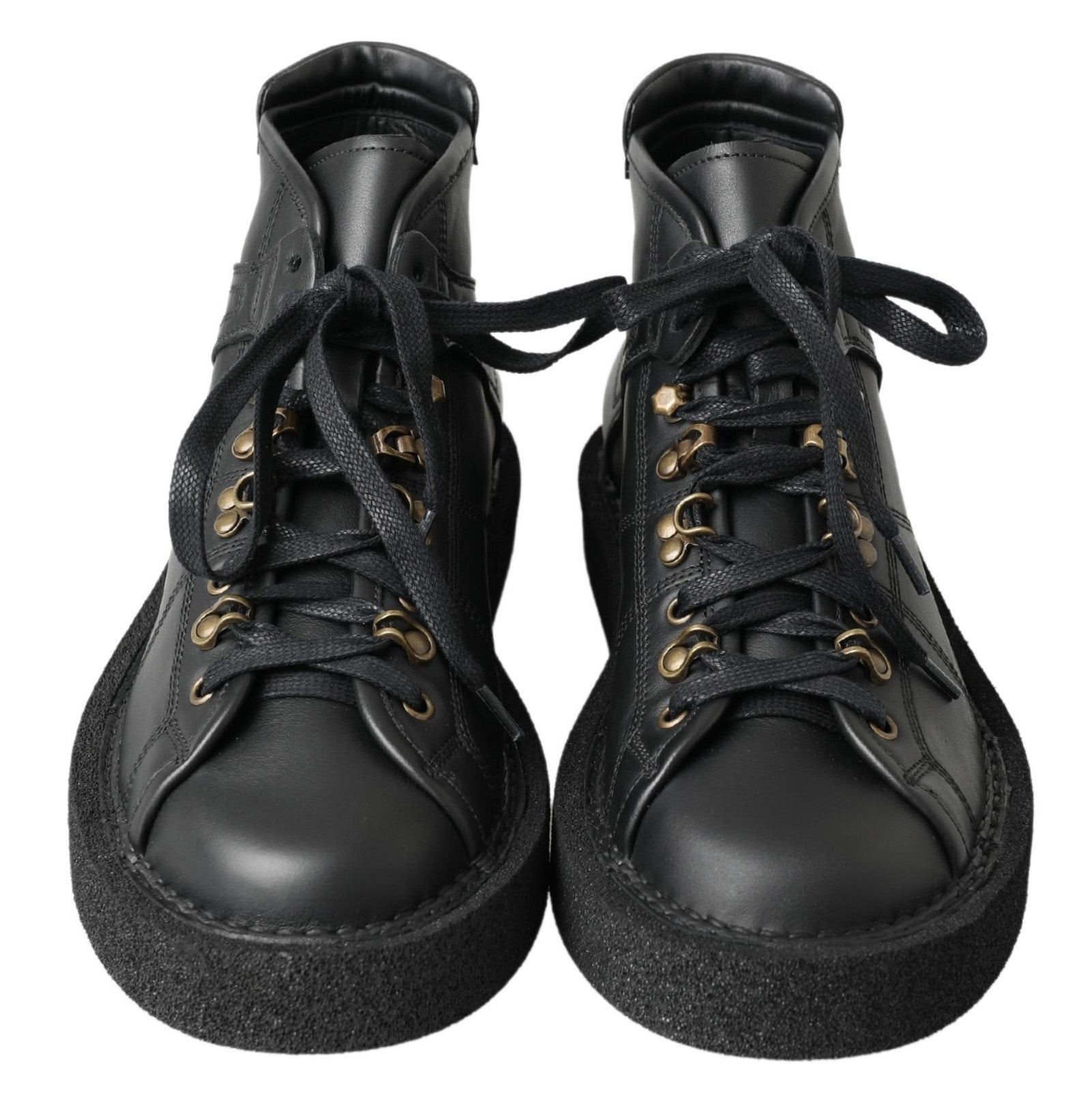Dolce & Gabbana Black Leather Slip on Stretch Men's Boots