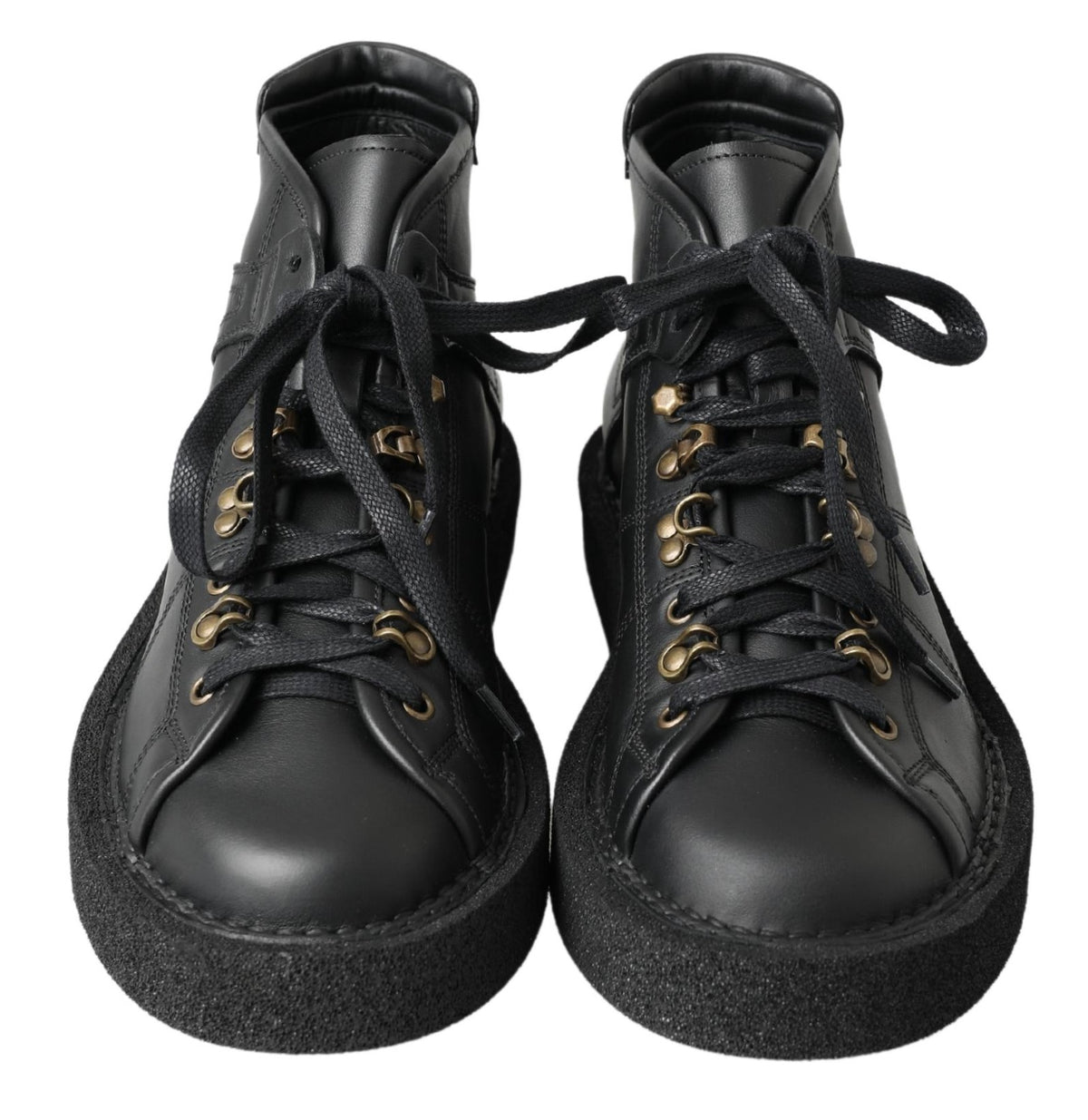 Dolce & Gabbana Black Leather Slip on Stretch Men's Boots