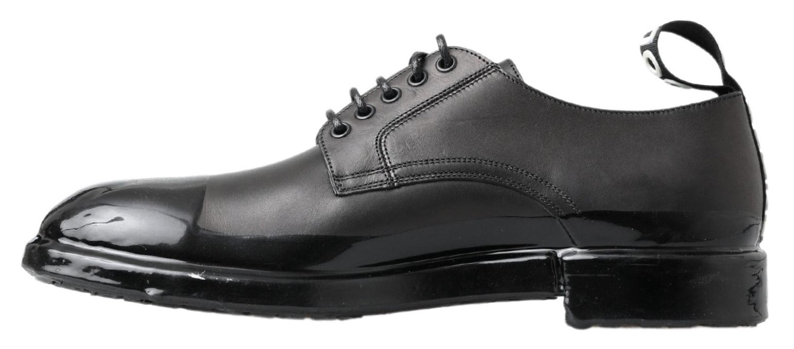 Dolce & Gabbana Black Leather Derby Dress Men's Shoes (Pre-Owned)