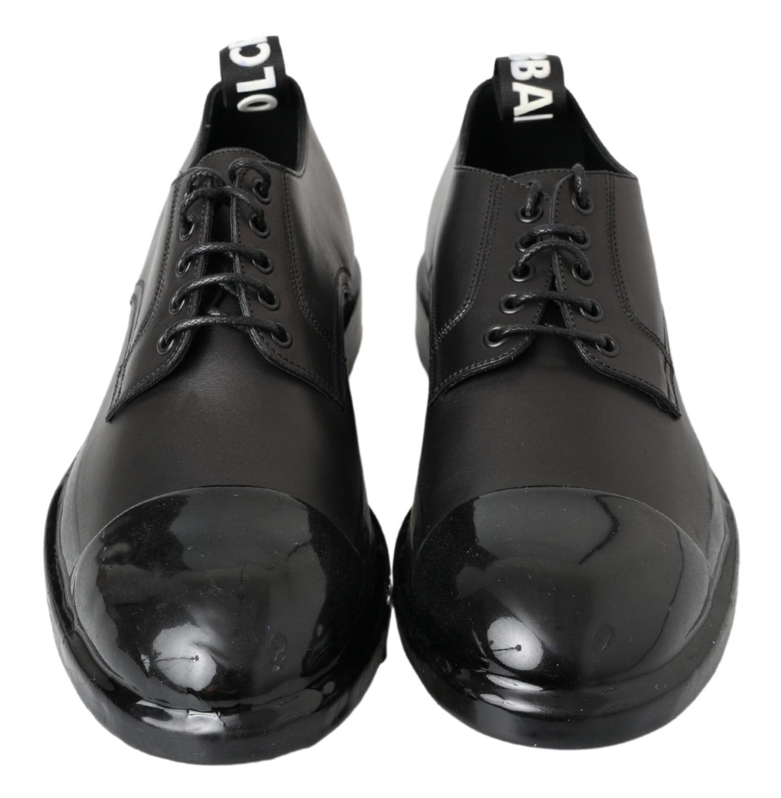 Dolce & Gabbana Black Leather Derby Dress Men's Shoes (Pre-Owned)