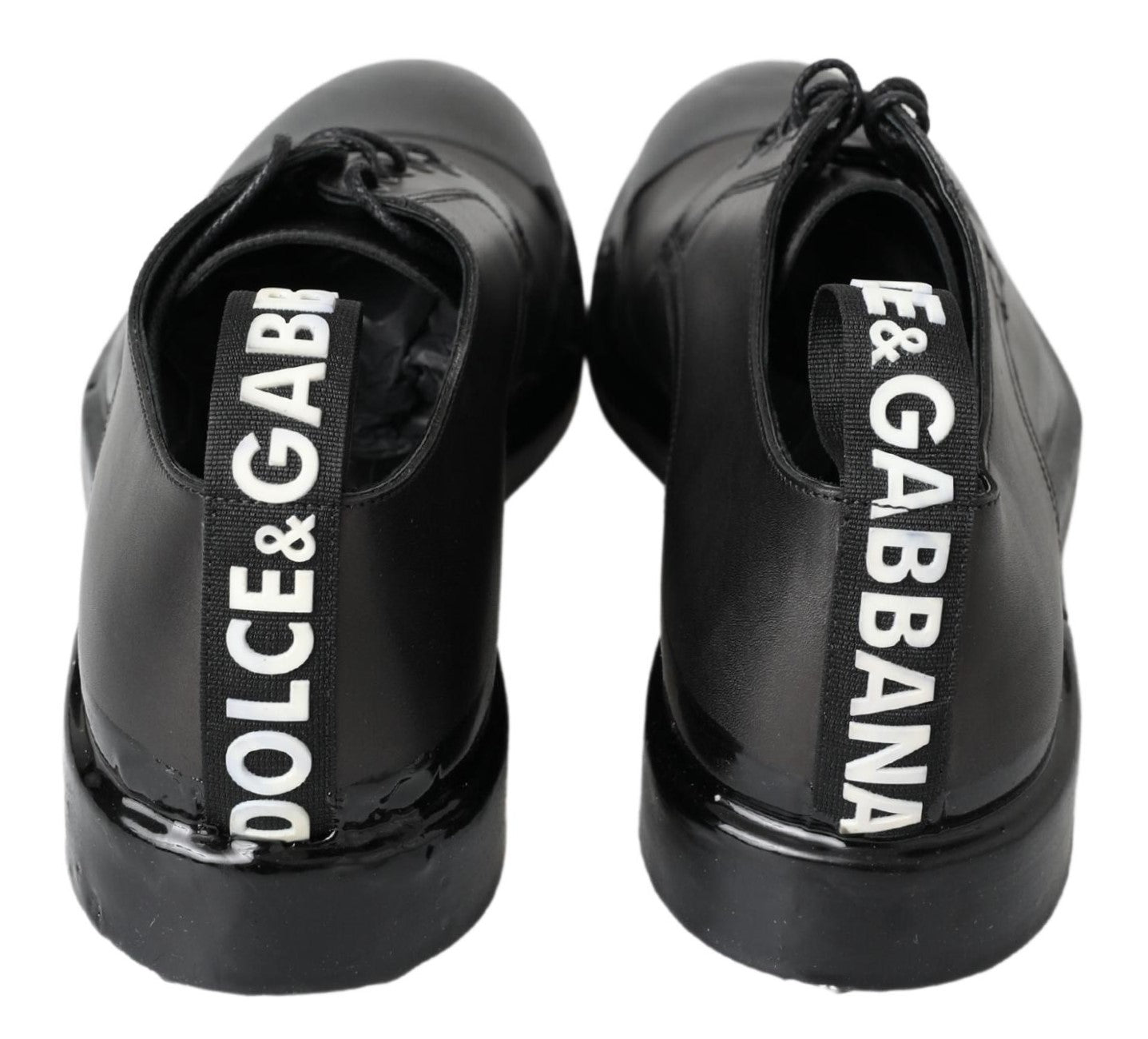 Dolce & Gabbana Black Leather Derby Dress Men's Shoes (Pre-Owned)