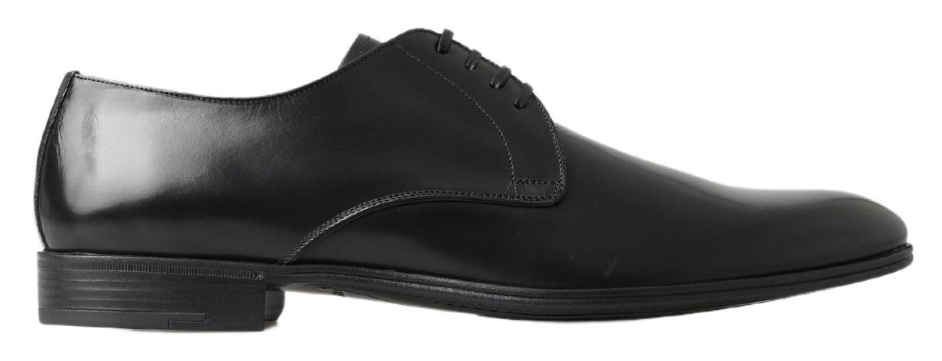 Dolce & Gabbana Classic Black Leather Derby Men's Shoes