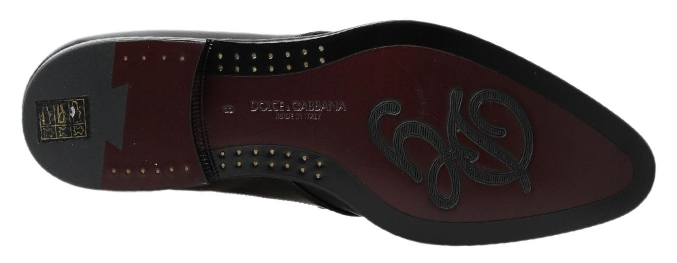 Dolce & Gabbana Classic Black Leather Derby Men's Shoes