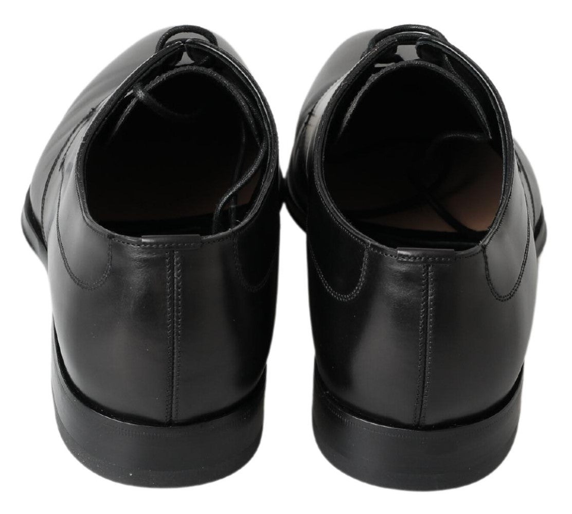 Dolce & Gabbana Classic Black Leather Derby Men's Shoes