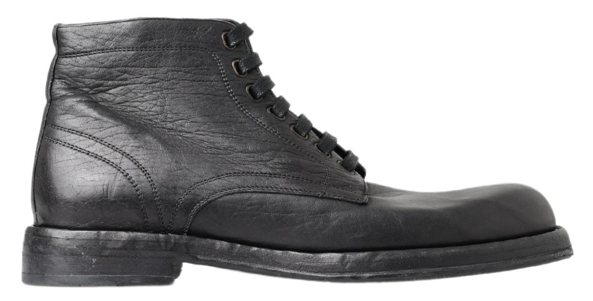 Dolce & Gabbana Black Horse Leather Perugino Men's Boots