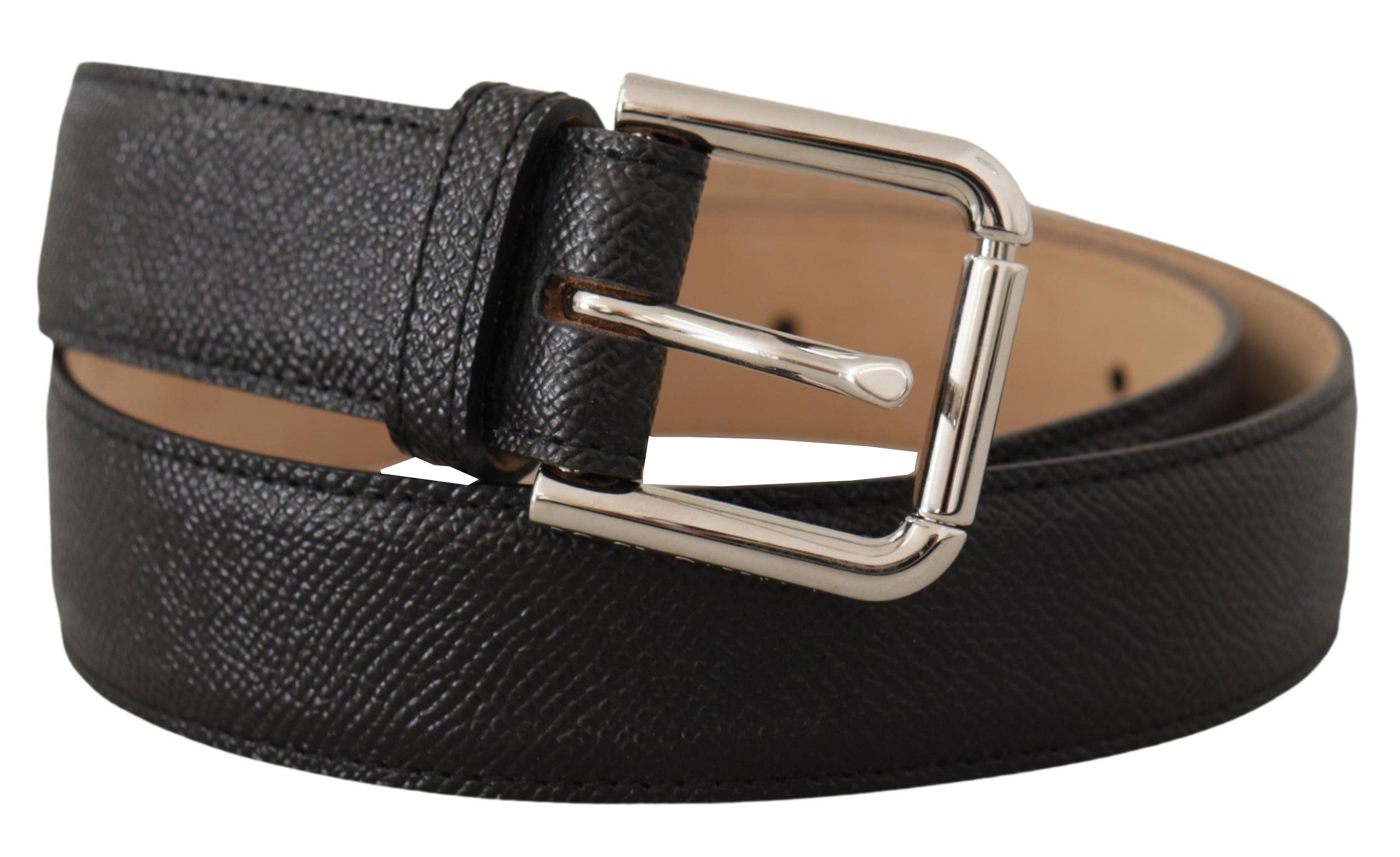 Dolce & Gabbana Sleek Black Authentic Leather Men's Belt