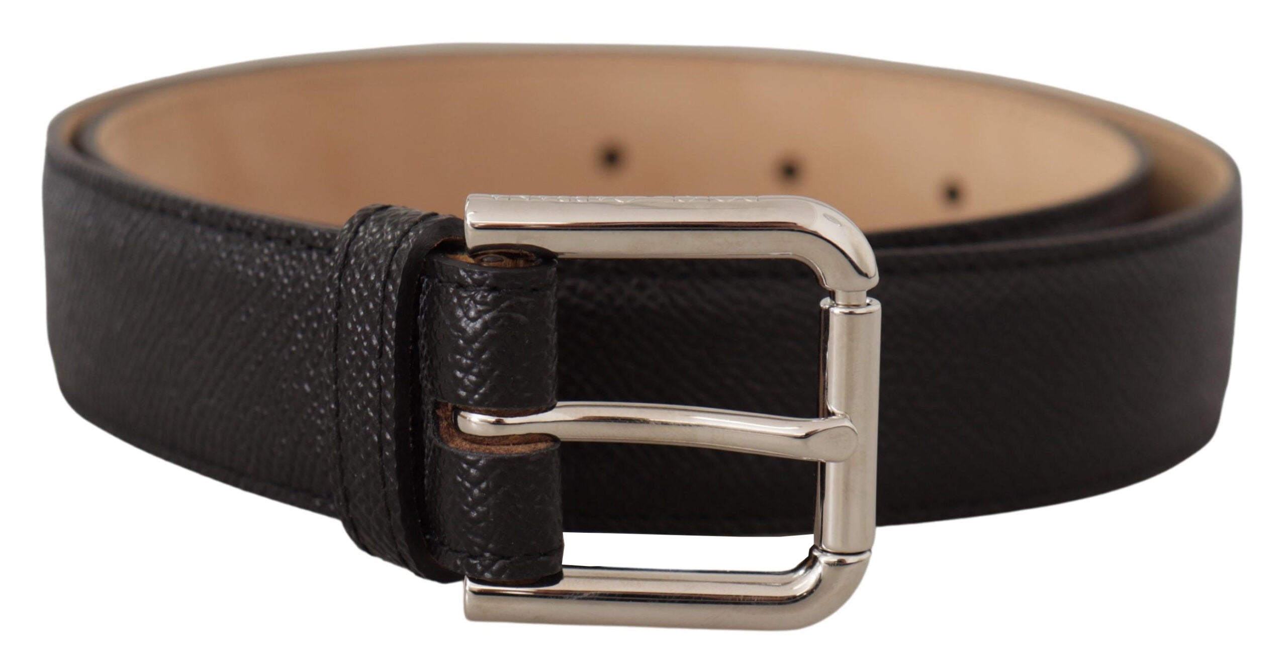 Dolce & Gabbana Sleek Black Authentic Leather Men's Belt