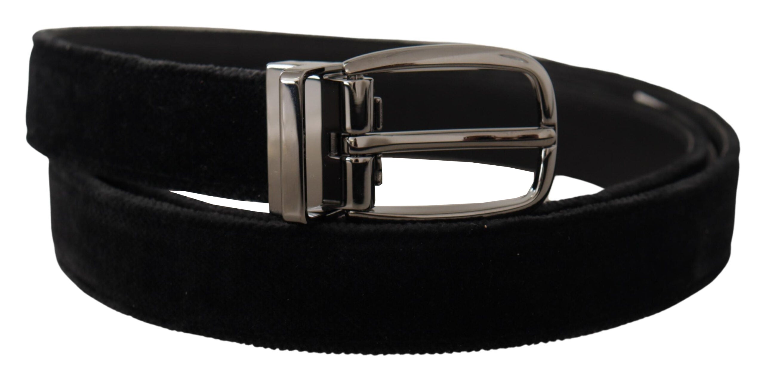 Dolce & Gabbana Elegant Black Velvet Designer Men's Belt
