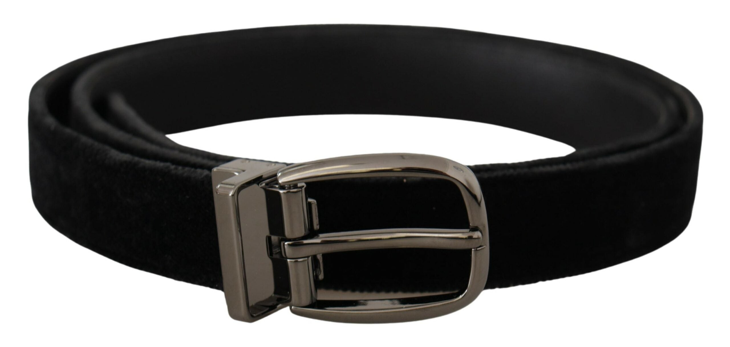 Dolce & Gabbana Elegant Black Velvet Designer Men's Belt