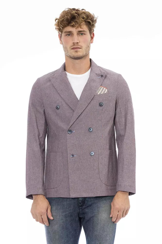 Distretto12 Purple Cotton Men Men's Blazer