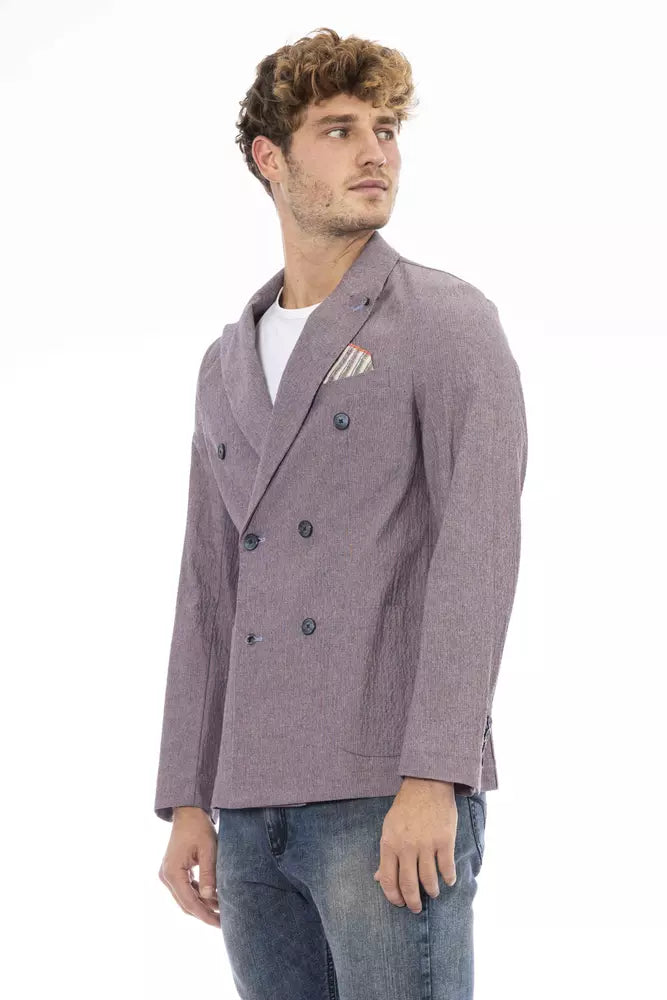 Distretto12 Purple Cotton Men Men's Blazer