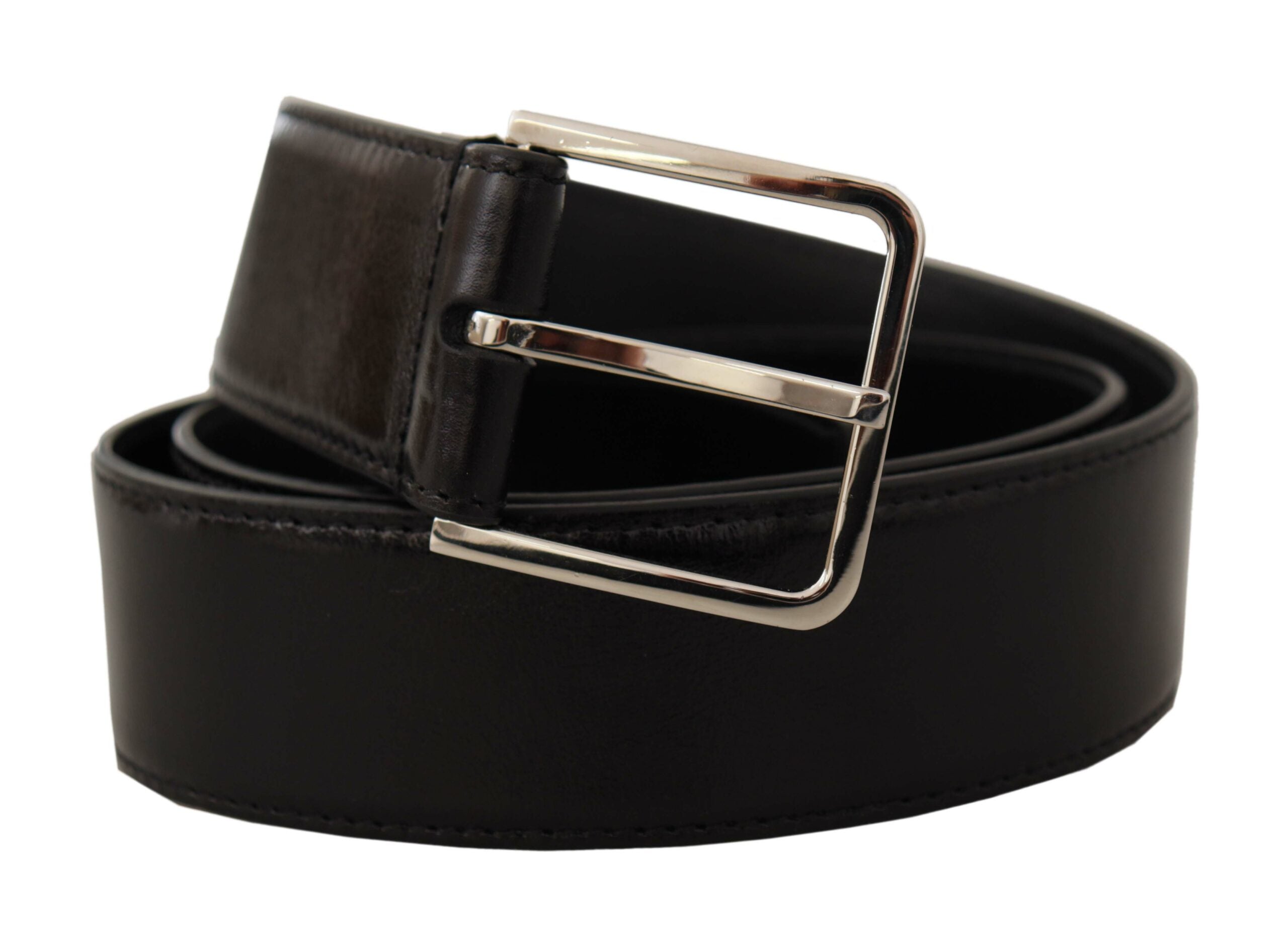 Dolce & Gabbana Elegant Leather Belt with Metal Men's Buckle