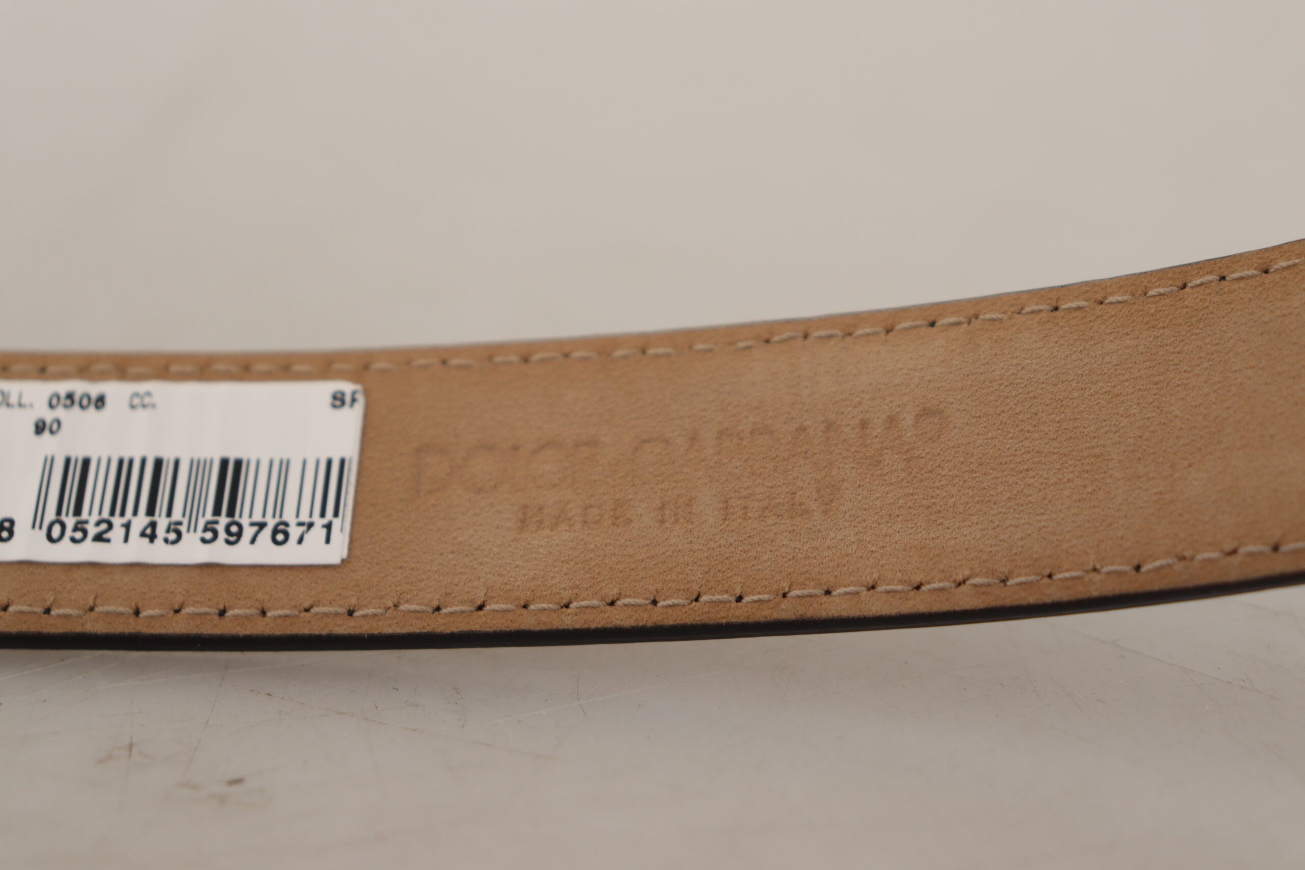 Dolce & Gabbana Sleek Black Leather Belt with Metal Men's Buckle