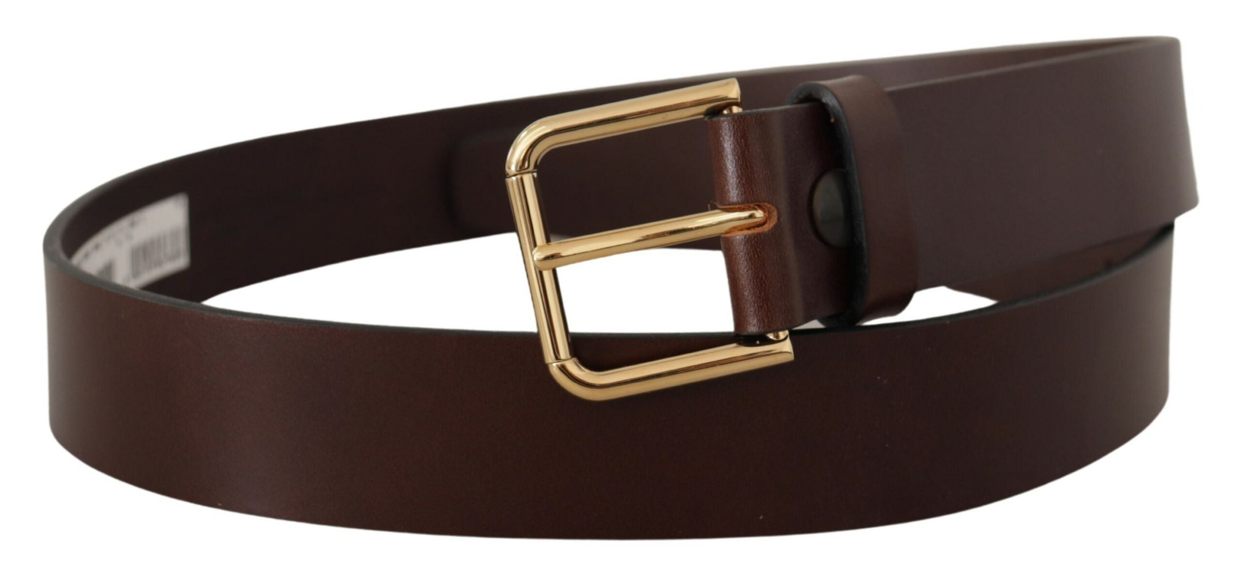 Dolce & Gabbana Elegant Dark Brown Leather Men's Belt