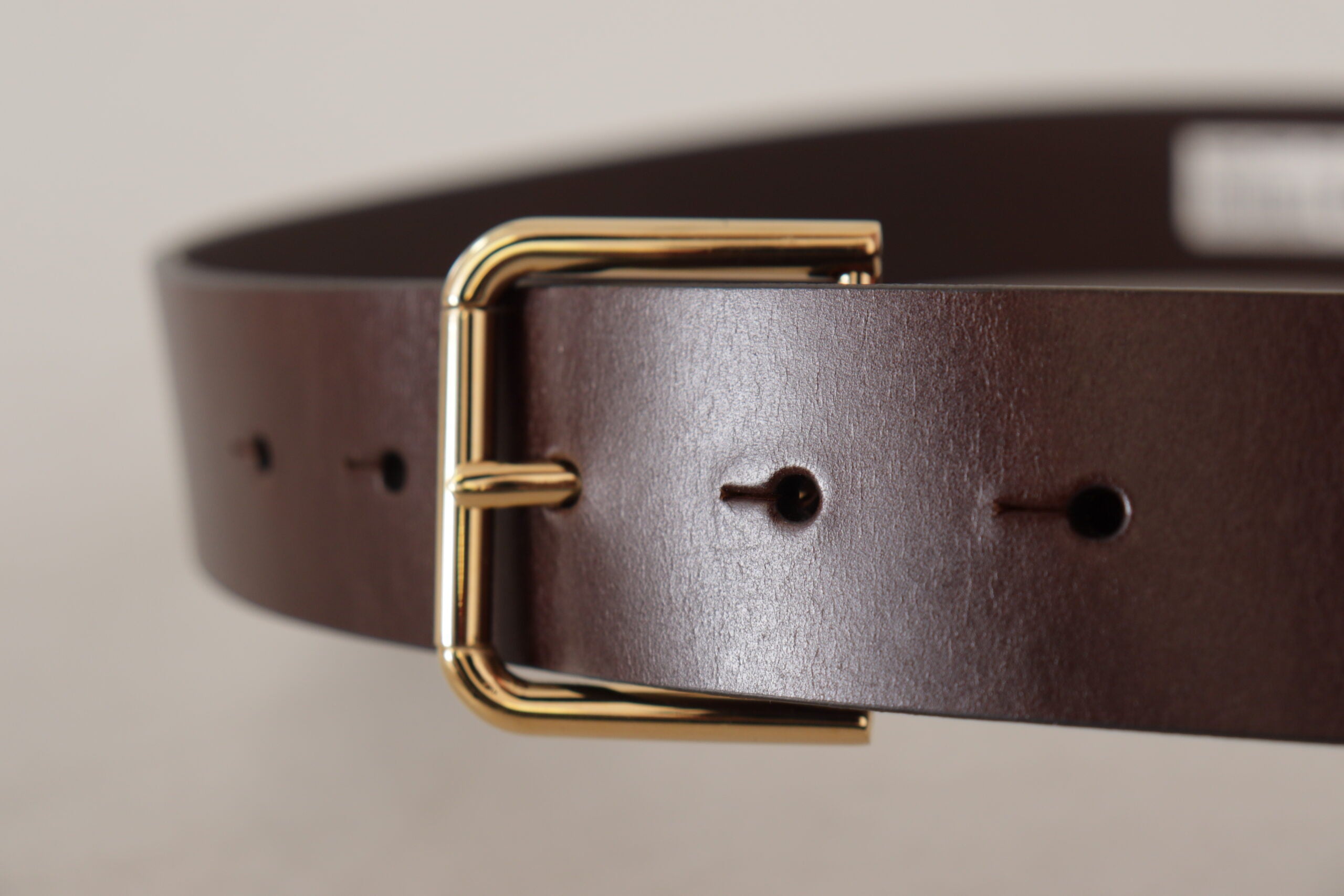 Dolce & Gabbana Elegant Dark Brown Leather Men's Belt