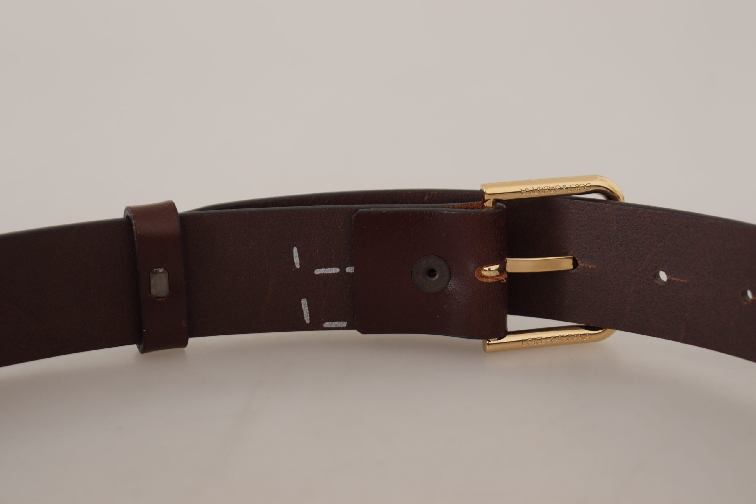 Dolce & Gabbana Elegant Dark Brown Leather Men's Belt