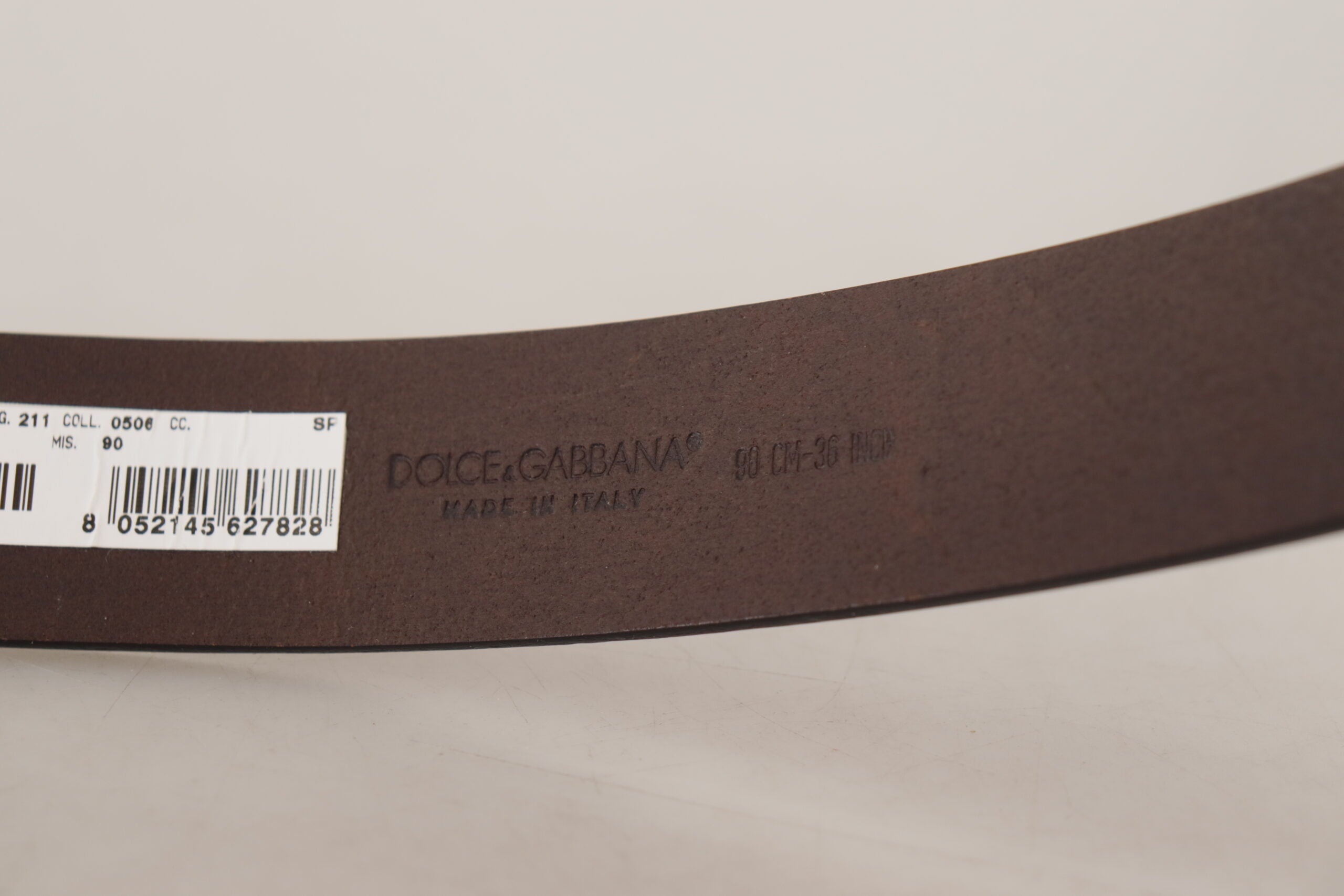 Dolce & Gabbana Elegant Dark Brown Leather Men's Belt
