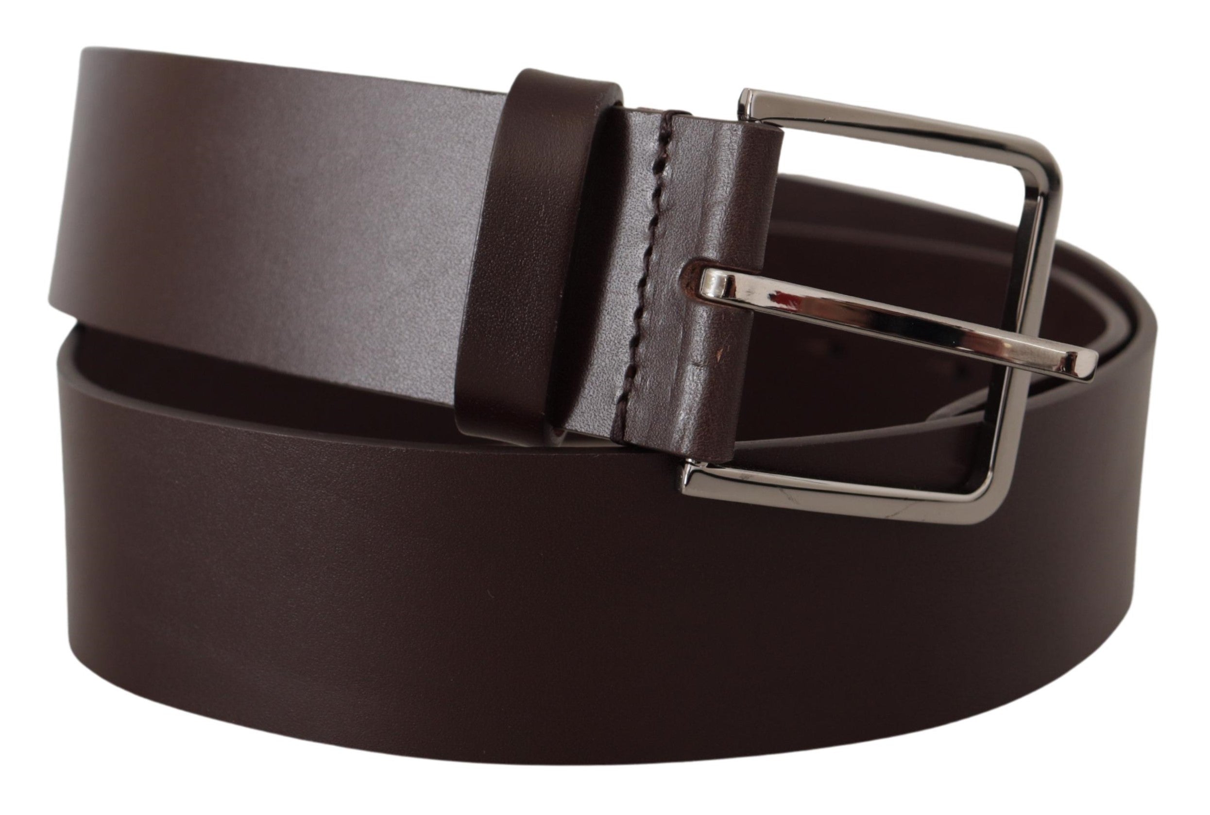 Dolce & Gabbana Elegant Dark Brown Leather Men's Belt