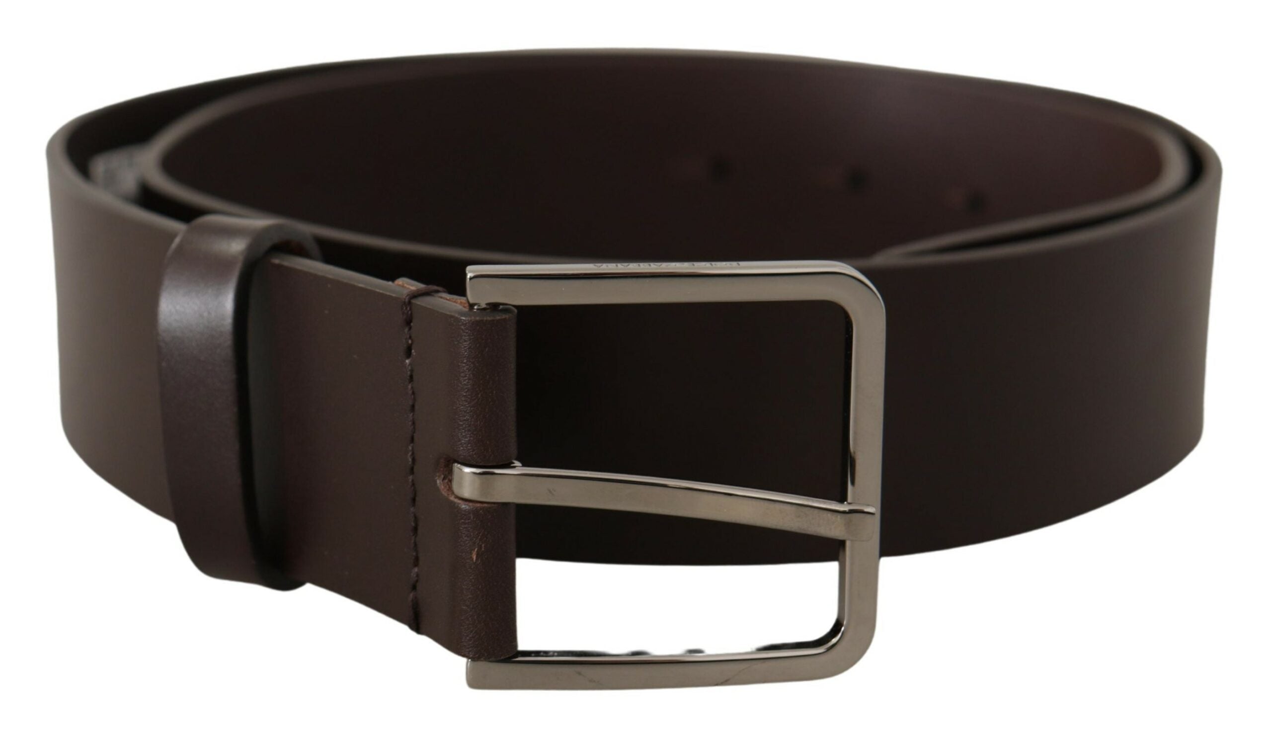 Dolce & Gabbana Elegant Dark Brown Leather Men's Belt
