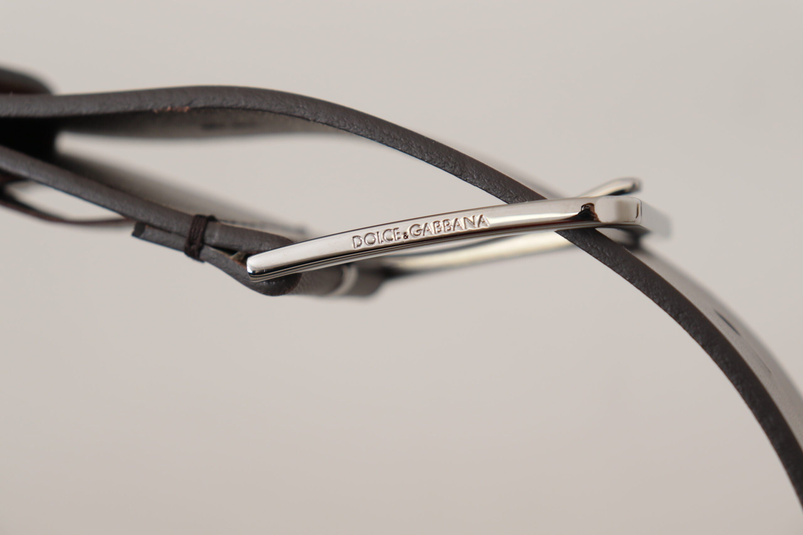 Dolce & Gabbana Elegant Dark Brown Leather Men's Belt